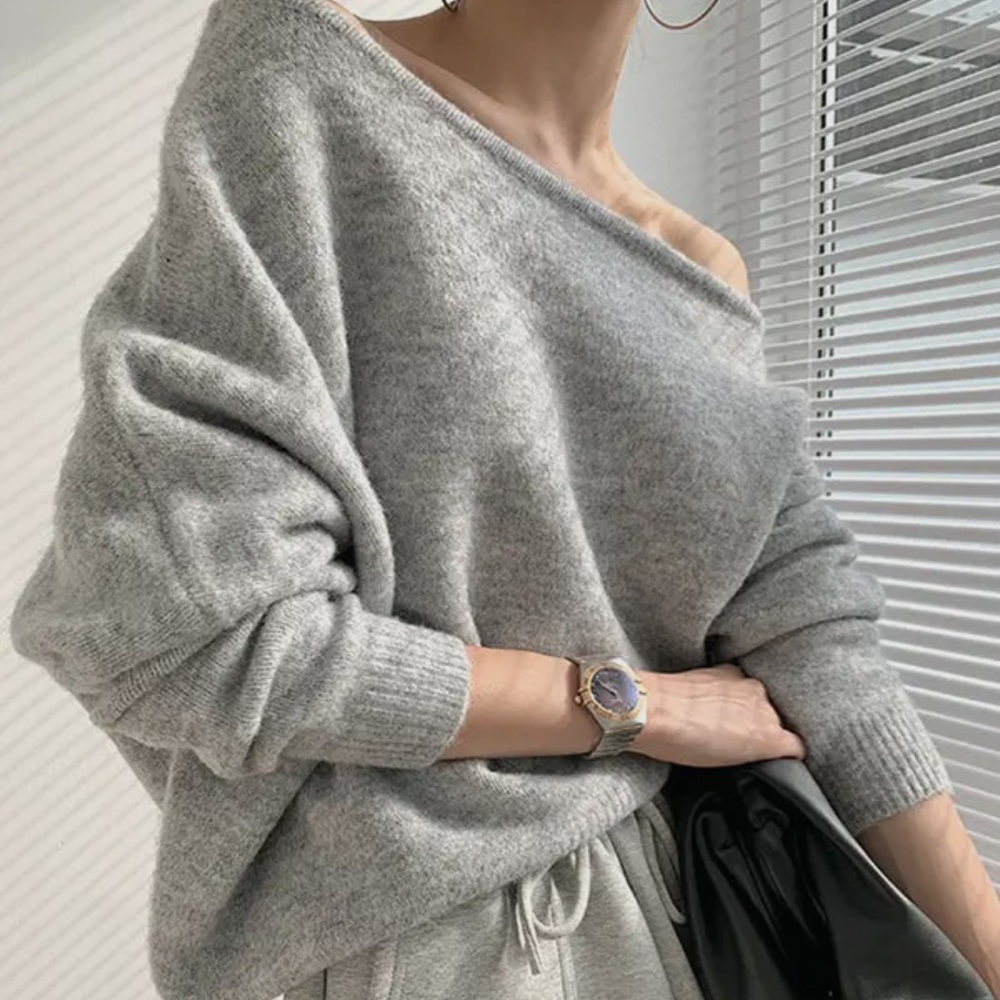 Off The Shoulder Asymmetrical Sweater